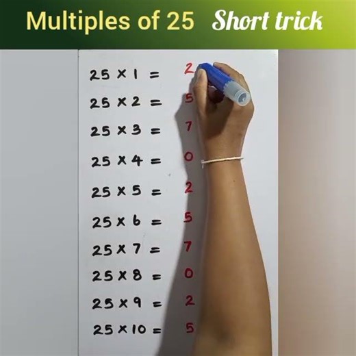 math | simple math tricks | multiples of 25 | math hacks | maths zone#short