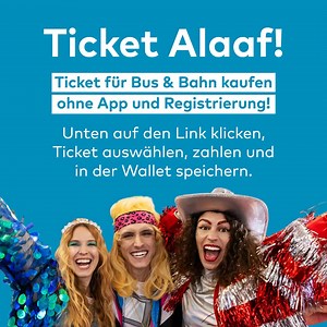 Entspannt durch den Karneval – mit Bus & Bahn 🎉🚋🚍 Köln steht Kopf – ihr bleibt entspannt! Damit ihr easy zu allen jecken Hotspots kommt: einfach Bus & Bahn nutzen. ✨ Unser Tipp: Ticket ganz bequem per Handy kaufen – ohne App & ohne Registrierung! Auf www.kvb.koeln/ticket einfach das Karnevalsticket (für alle 6 tollen Tage) oder ein 24hTicket auswählen, online zahlen und direkt in der Wallet speichern. Kölle Alaaf! 🥳💛 | Kölner Verkehrs-Betriebe AG - KVB