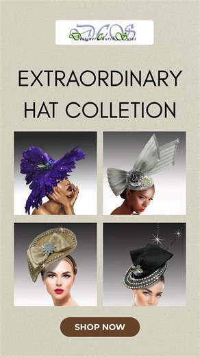 Extraordinary hats for extraordinary Sundays. https://designerchurchsuits.com/extraordinary-hat-collection-spring-and-summer-2022 #ChurchHats #SundayBest #ExtraordinaryStyle #GracefulElegance | Designer Church Suits