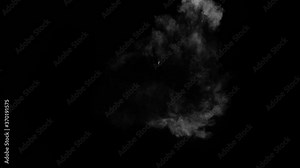 Impact dust particles and smoke. 4K Dirty Hits, Dusty bullet hits on a wall with chunks of debris flying out . Powder explosion on black background.