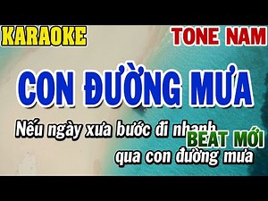 Karaoke Con Đường Mưa Tone Nam | Karaoke Beat Mới | 84