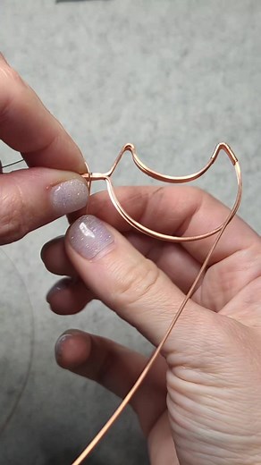 Here's a fun little peek at what I'm working on :) #wirewrapping #art #creating #jewelry #crescent | OxanaCrafts