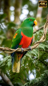 This colorful Psittaculidae captured in pristine 4K — a bird that presents not only striking plumage (artistically recolored here for a tropical-pastel look) but also a vocal performance that’s worth the close-up. If you’re a fan of parrot singing clips, this edit highlights a clear song phrase with minimal background noise so the melodic motif reads beautifully on both mobile and big screens. The footage was recorded in a cloudforest canopy environment and edited to bring out the delicate contr