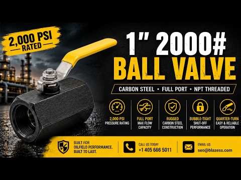 Heavy Duty 1" Carbon Steel Ball Valve ⚙️ Built for Oilfield Pressure Systems