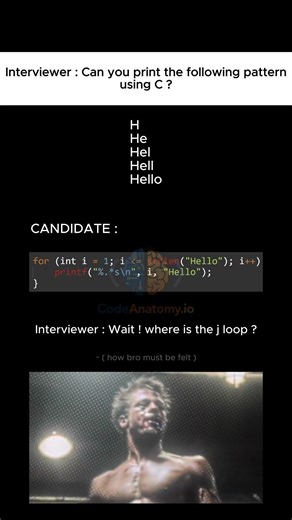 DAY 23 | C Interview Question Print Pattern Without Nested Loop😱 #cprogramming #coding #shorts