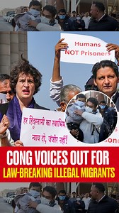 33K views · 737 reactions | Congress Protests For Illegal Indian Migrants Who Broke US Law. Opposition unites in protest against the 'inhuman treatment' of Indian citizens deported by the US. Leaders stand strong, with symbolic chains to show solidarity for illegal Indian immigrants who violated US law. . . . . . . . #congress #deportation #deportes #illegalimmigration #illegalindianmigrant #TrumpPolicy #usa #parliament #protest #RepublicWorld #RepublicTV #RepublicTVLive | Republic | Facebook