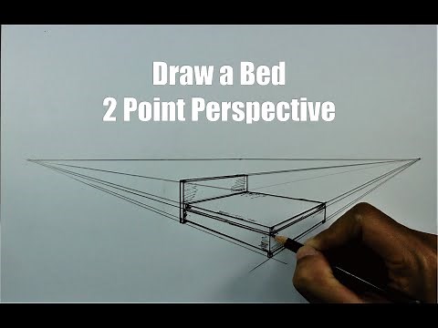 How To Draw a Bed in 2 Point Perspective for Beginners