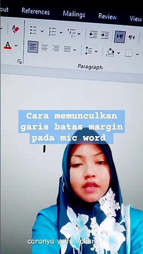 CARA MEMUNCULKAN GARIS BATAS MARGIN MS WORD #belajarmicrosoftword