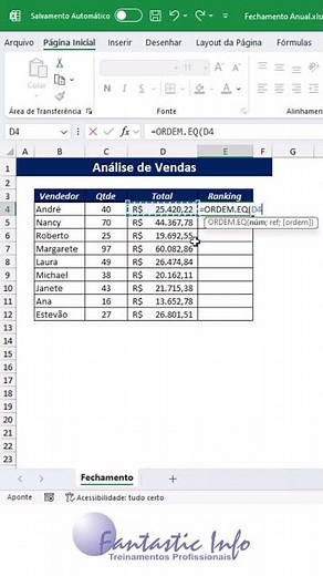 🏆 How to Create a Rank in Excel Using the ORDER.EQ Function 🏆