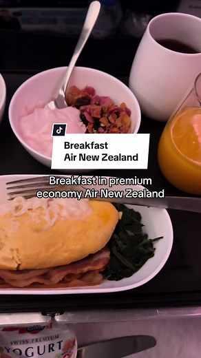 Delicious Breakfast Spread in Air New Zealand's Premium Economy