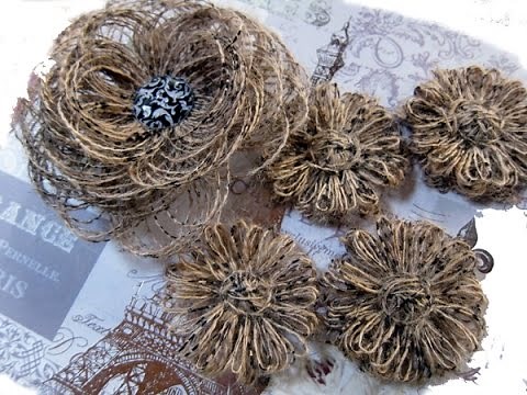 Loopy Loop Flower Tutorial using scrap burlap treads