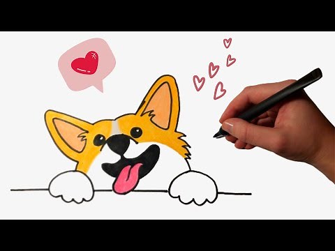 How to draw a Cute Corgi Dog easy - Cute drawings
