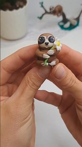 How to Make a Cute Baby Sloth from Polymer Clay 🦥| EasyTutorial #minifigurines #sloth #clayanimals