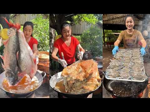 Amazing cooking skills: Big fish and blue crabs cooking | Blue crab recipe | Fish recipe