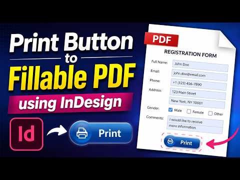 How to Create a Print Button in a Fillable PDF Using Adobe InDesign | Interactive PDF Tutorial