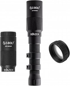 Z-BOLT® Blazer LEP Tactical Weapon Light with Beam Diffuser. Dual Fuel! 18650 Light Body & Tailcap - 1100 Meter Range & 315,000 Candela (Black)