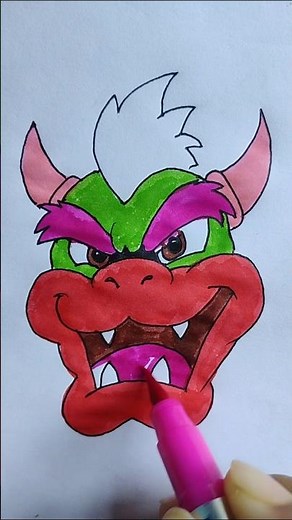 Angry Dragon 🐲 Face Drawing | Step By Step Easy Cartoon Dragon Drawing Tutorial #shorts #art #viral