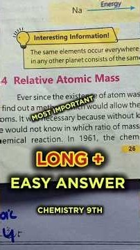 9th Chemistry Notes | Relative Atomic Mass | Short & Long Questions | Smart Syllabus