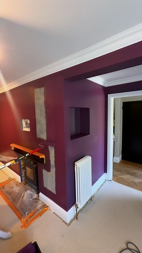 Kevin tingley on Instagram: "BOLD TONES.. WE LOVE IT 🔥 Colour is called Epoch Paint, Graham & Brown Resistance ultra durable emulsion. Really nice paint to use tbf, first time I’ve used this, opacity was good looks like it’s drying back really nice. Will get it padded down fine filled and top coated tomorrow 👌🏽 #paint #paintwarrior #painting #paints #decor #decoration #decorator #decoração #decoracion #diy #designer #oddlysatisfying #asmr #insta #instagram #instagood #instalike #instadaily #i