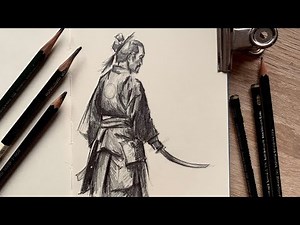 Drawing a Samurai Body with Pencil | Step-by-Step Tutorial