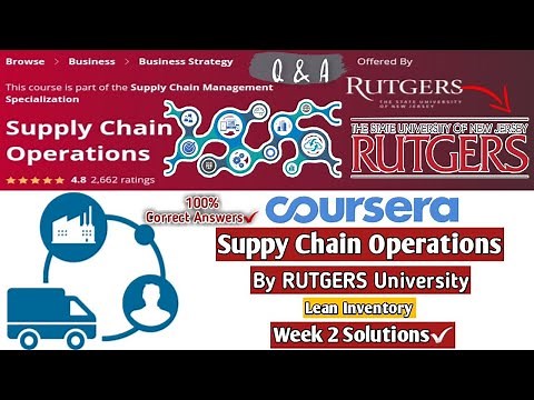 Supply Chain Operations | Coursera | Lean Inventory | Week 2 Quiz Answers | 100% Marks