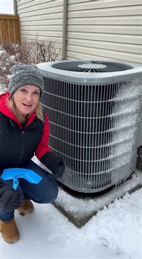 If ice builds around your HVAC unit be very careful not to damage your unit by picking at the ice attached and frozen to your HVAC unit with sharp objects. You can use warm water just gently pour warm water around to thaw your HVAC unit out. #hvac #winterweather #pearsonheatingandair #ice #winterheating