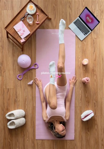 love productive mornings 🧘‍♀️🎀✨ @rhode skin @Guerlain @Biodance Store US #pilates #morningroutine #girtherapy #slowmorning #pinkaesthetic
