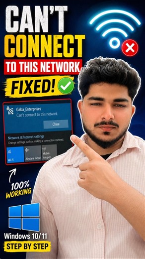 How To Fix "Can't Connect To This Network" Error in Windows 10/11 | WiFi Connection Problem Solved