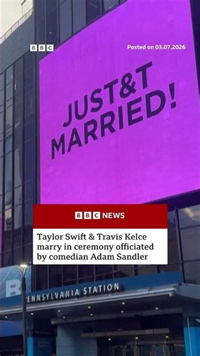 Taylor Swift and Travis Kelce wed at New York's Madison Square Garden, rep confirms. #BBCNews