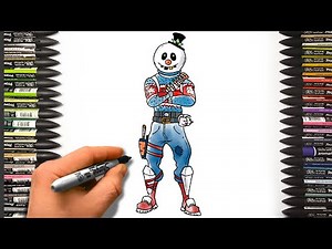 How to Draw the Slushy Soldier Skin | Fortnite Winterfest Drawing