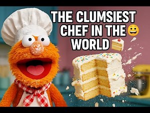 The Clumsiest Chef in the World 🍰💥 | Funniest Puppet Cake Fail Ever! #FunnyPuppets, #CakeFail