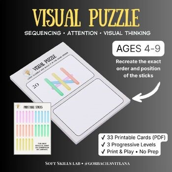Visual Sequencing Puzzle | Logic Cards for Visual Memory & Attention