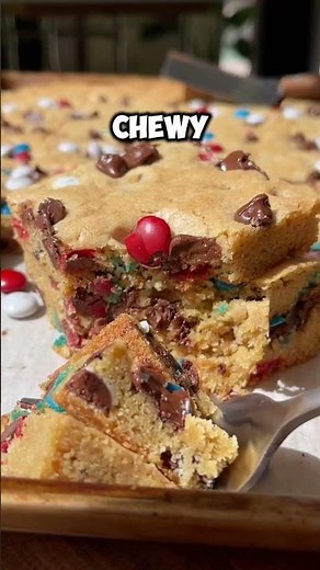 Red, white, and blue M&M cookie bars