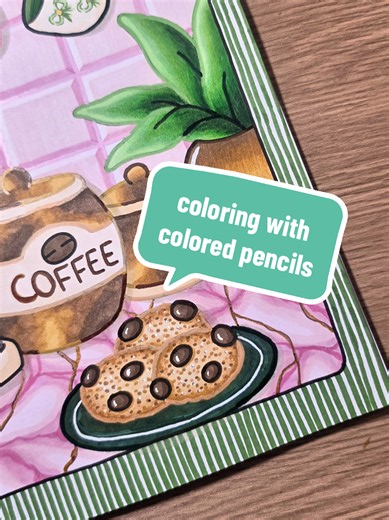 leveling up our coloring pages, loving playing around with this new technique. #markerart #coloredpencils #coloringbook #coloringtok