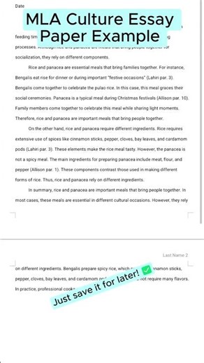 MLA Culture Essay Paper Example