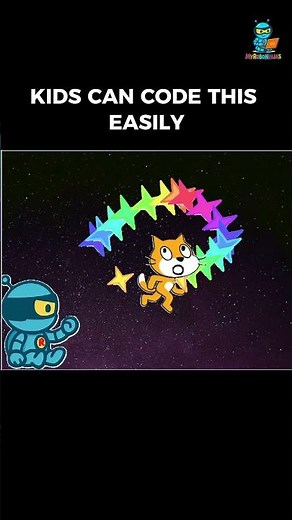 Magical Scratch Coding 😲 Mouse Controls Cat with Star Tail ✨ | Kids Coding #shorts #scratch