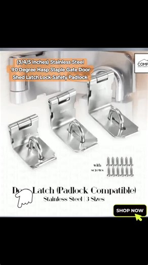 90 Degree Hasp Staple Lock for Doors and Sheds