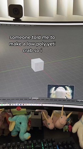 Low Poly Yeti Crab Modeling Process | Unique Creature Design