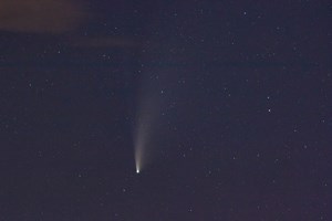 Comet Neowise, the brightest comet visible from North American for over 20 years, has been making its way through the night sky this week—and Professor James Lowenthal has been capturing timelapses of the comet from locations around the valley. "I love to see how things and patterns in nature move and change, and I love to take pictures," said Lowenthal. The timelapses took place over three days with locations selected due to their low horizon on the Northwest, where the comet was setting. "Also