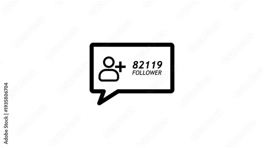 social media follower icon animation. 100k follower countdown