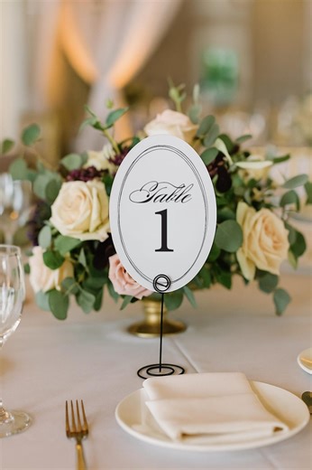 Oval Table Numbers - Event Wedding Table Number Assignment - Formal Calligraphy - Elegant Simple Table Numbers - NUMERICAL Table Numbers - Etsy