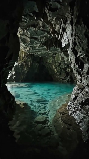 Hidden Cave Lake Behind Waterfall 🌊 Pure Nature & Water Dripping Sounds for Sleep (4K) #naturesounds