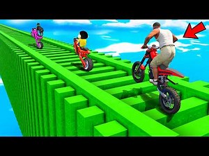 SHINCHAN AND FRANKLIN TRIED THE IMPOSSIBLE GIANT DOMINO TRACK BRIDGE PARKOUR CHALLENGE GTA 5
