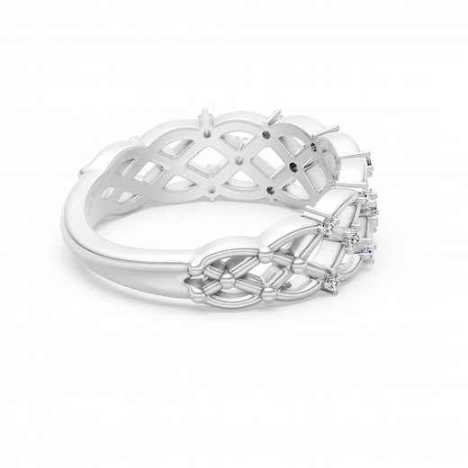 Bold shine, soft edges. 💍 The Diamond Lattice Ring brings structure and sparkle in one smooth move. Shop the look today. | Earth Bound Guides