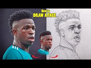 Step-by-Step Head Drawing with the Loomis Method: Vinicius Junior Portrait Tutorial
