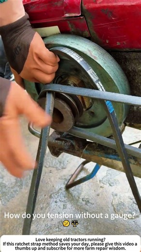 Tractor Belt Change – Ratchet Strap Trick for Tight Fit 🚜🔧