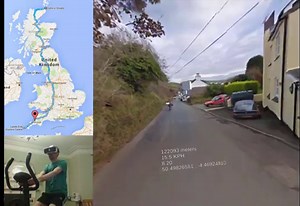 This man is cycling around the UK in virtual reality using Google Street View
