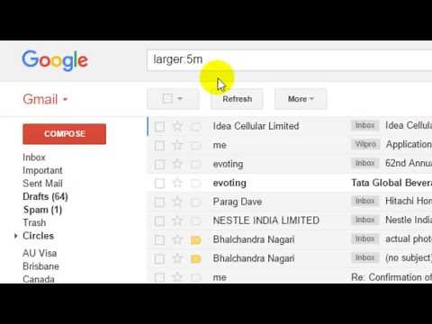 How to find the large mails in size in Gmail