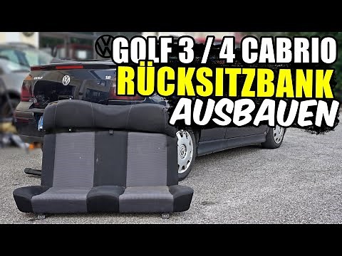VW GOLF 3 / 4 CABRIO RÜCKSITZBANK AUSBAUEN TUTORIAL / ANLEITUNG