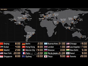World Clock 24 hours (Select 0.25x speed)